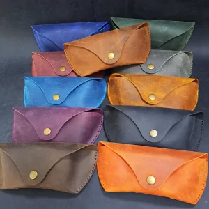 Hakiki deri el yapımı gözlük kılıfı