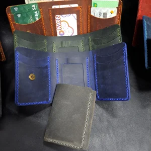 el yapımı hakiki deri kapaklı uniseks cüzdan